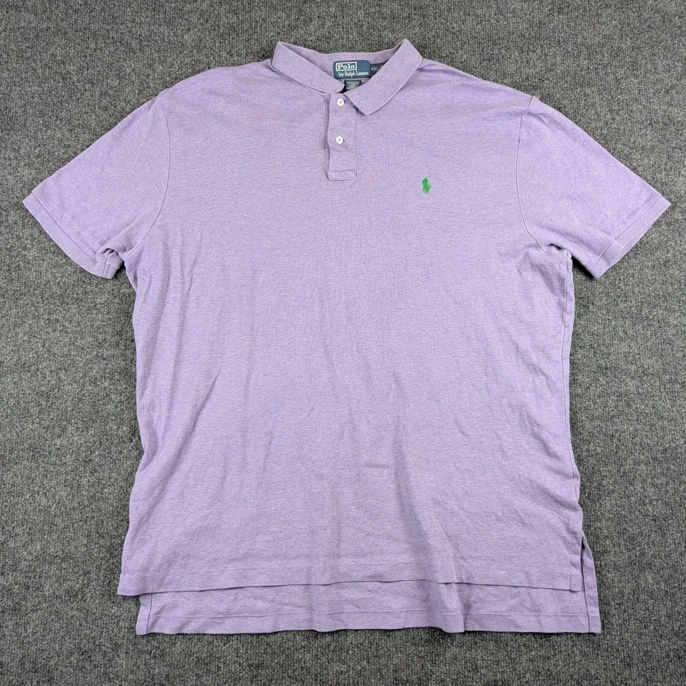 Polo Ralph Lauren Mens XXL Purple Heather Cotton Short Sleeve Polo Shirt